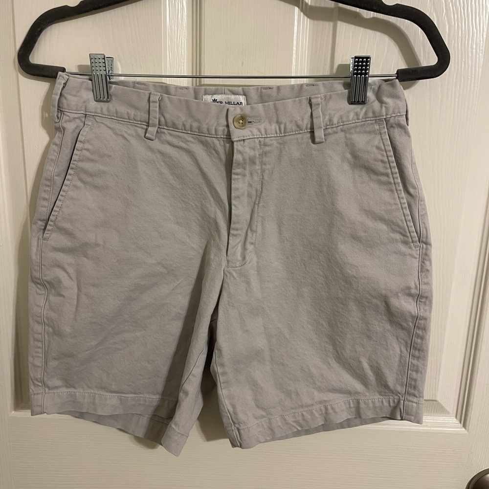 Peter Millar Gray Flat Front Shorts